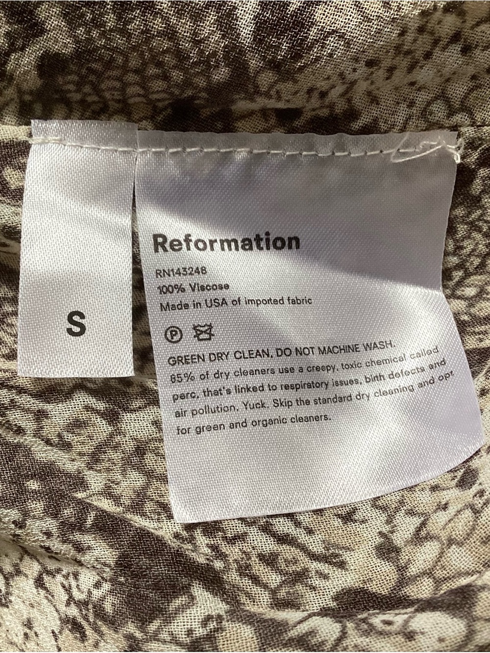 Reformation NEW Runaround Wrap Dress Python NWT Sm - Picture 8 of 8